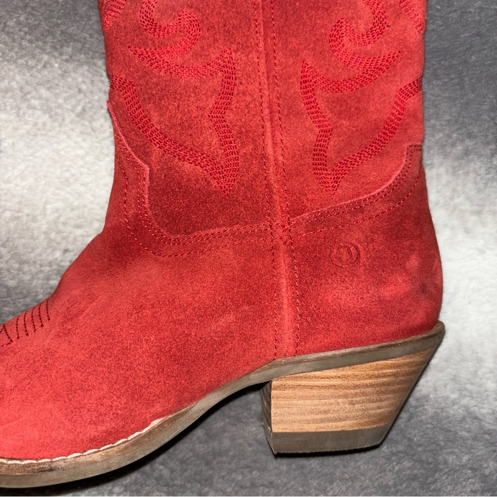 🚫SOLD🚫Dingo Red Suede Out West Western Cowboy Boots Size 7M Snip Toe Leather NWT - Picture 7 of 13